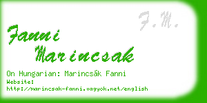 fanni marincsak business card